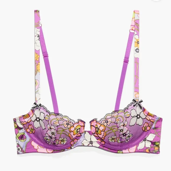 Savage X Fenty Mod Poppy Unlined Lace Balconette Bra 32DD - Picture 4 of 9